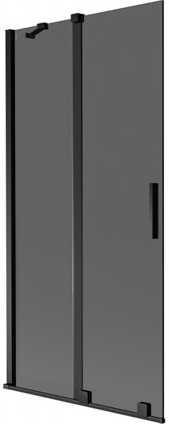 Mexen Velar, 2 szárnyas eltolható kádparaván 90 x 150 cm, 8mm szürke üveg, fekete matt, 896-090-000-41-70