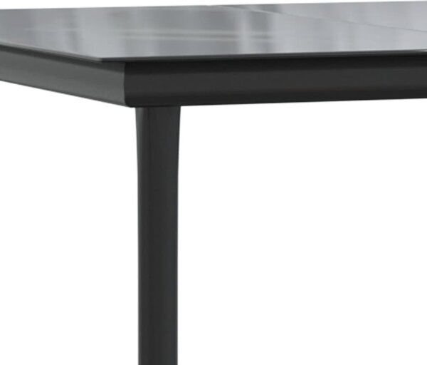 5 részes fekete polyrattan kerti étkezőgarnitúra párnákkal