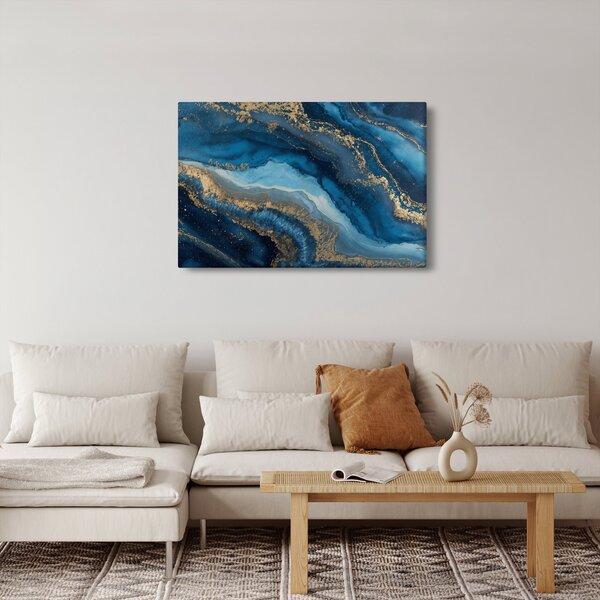 Kép - Kék márvány absztrakció (90x60 cm)