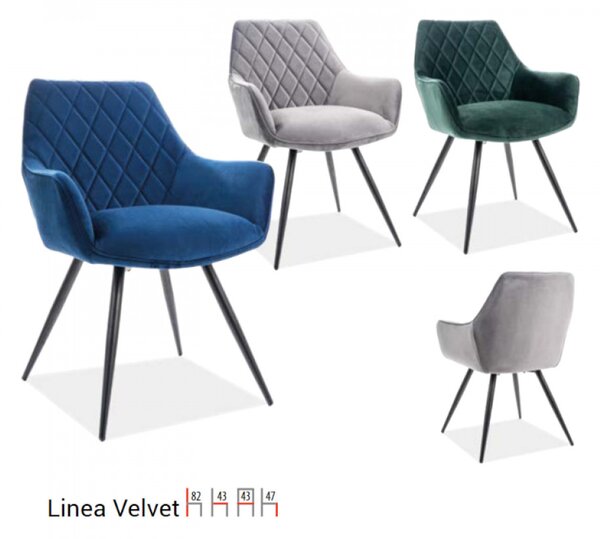Linea Velvet karosszék zöld