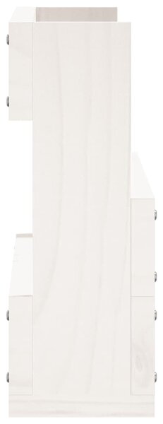 2 db fehér tömör fenyőfa fali cipőtartó 59 x 9 x 23 cm