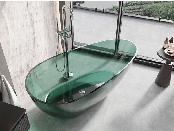 Mexen Glass átlátszó szabadon álló kád 170 x 85 cm, króm lefolyó - 58061708511