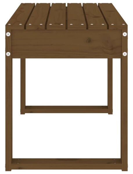 Mézbarna tömör fenyőfa kerti pad 80 x 38 x 45 cm