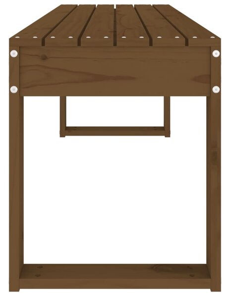 Mézbarna tömör fenyőfa kerti pad 110x38x45 cm