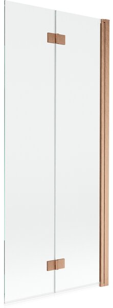 Mexen Mist 2-szárnyú jobbos zuhanyfal 80 x 150 cm, átlátszó, kefélt réz - 8A9-080-002-65-00-P