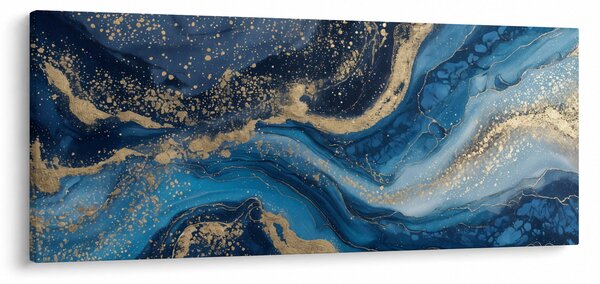 Kép - Kék-arany absztrakt márvány (120x50 cm)
