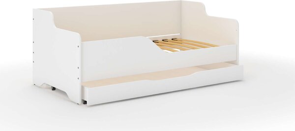 LILU gyerekágy Fehér 160x80cm matraccal és ágyneműtartóval - balos