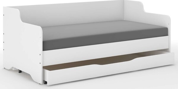 LILU gyerekágy Fehér 160x80cm matraccal és ágyneműtartóval - balos