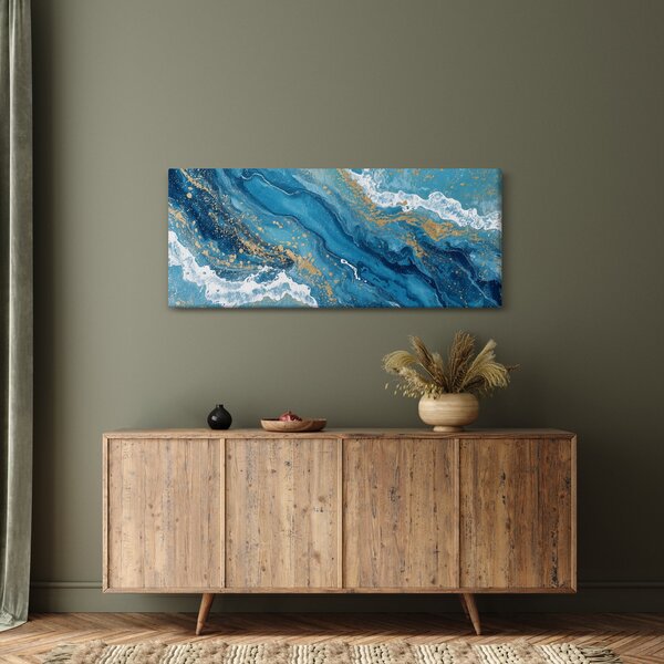 Kép - Világoskék márvány arannyal II. (120x50 cm)