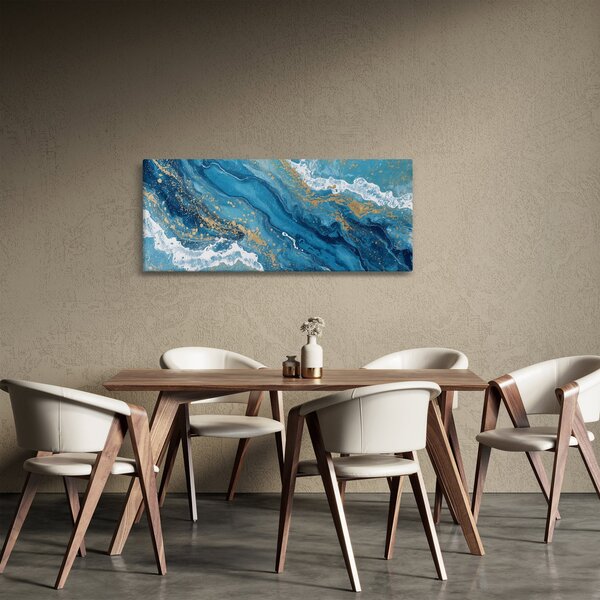 Kép - Világoskék márvány arannyal II. (120x50 cm)