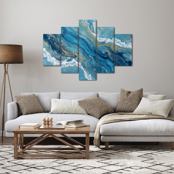 Kép - Világoskék márvány arannyal II. (150x105 cm)