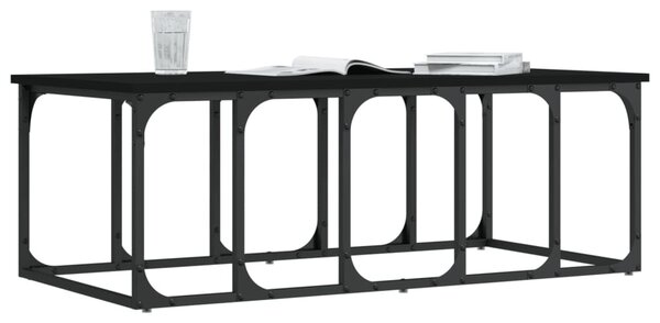 Fekete szerelt fa dohányzóasztal 100 x 50 x 35,5 cm