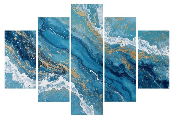 Kép - Világoskék márvány arannyal II. (150x105 cm)