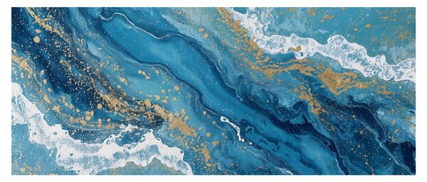 Kép - Világoskék márvány arannyal II. (120x50 cm)