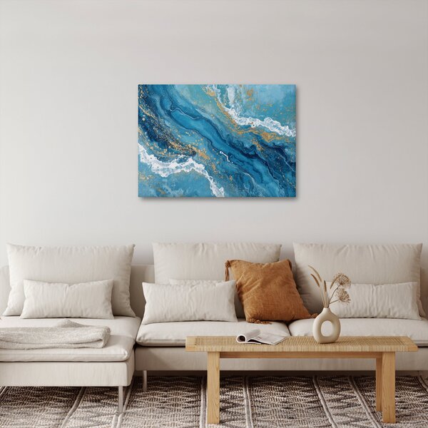 Kép - Világoskék márvány arannyal II. (70x50 cm)