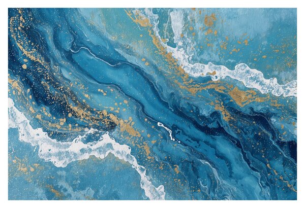 Kép - Világoskék márvány arannyal II. (90x60 cm)