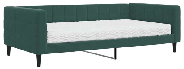 Sötétzöld bársony heverő matraccal 100 x 200 cm