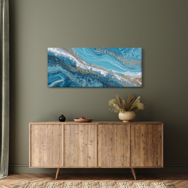 Kép - Világoskék márvány arannyal I. (120x50 cm)