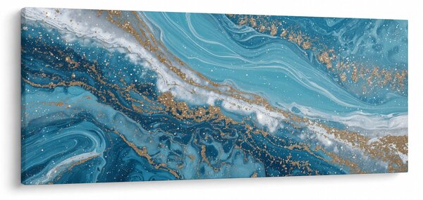 Kép - Világoskék márvány arannyal I. (120x50 cm)