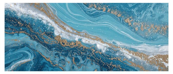 Kép - Világoskék márvány arannyal I. (120x50 cm)