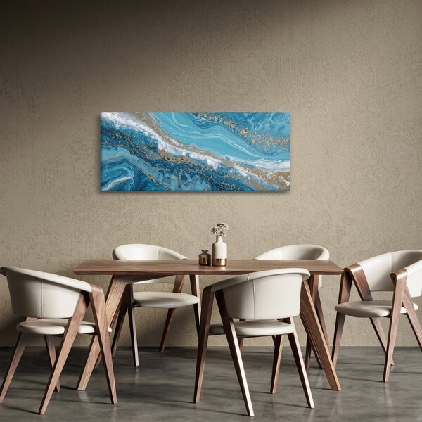 Kép - Világoskék márvány arannyal I. (120x50 cm)