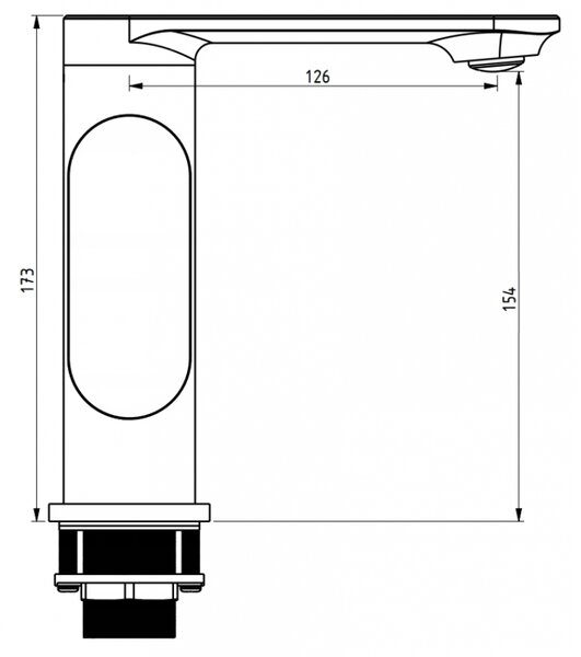 Mexen MILO - Mosdó csaptelep, Fekete, 71305-70