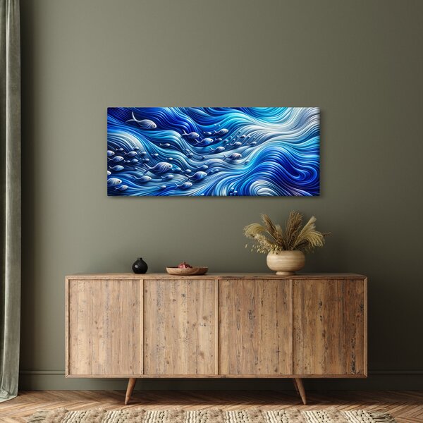 Kép – Halak a hullámokban (120x50 cm)