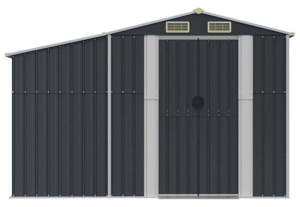 Antracitszürke horganyzott acél kerti fészer 277x365,5x179 cm