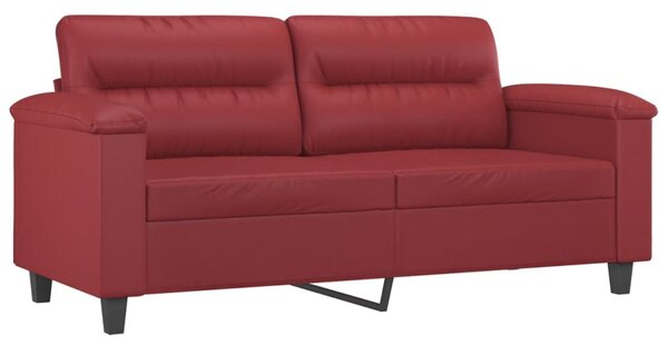 2 személyes bordó színű műbőr kanapé 140 cm