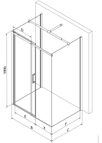 Mexen Omega 3 falas zuhanykabin 100x100 cm, 8mm átlátszó üveg - króm profil, 825-100-100-01-00-3S