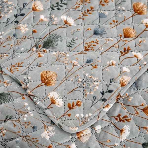 Ágytakaró BOTANIC FIELD, szürke Méret: 220 x 240 cm