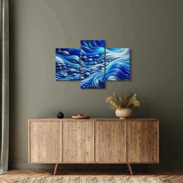 Kép – Halak a hullámokban (90x60 cm)