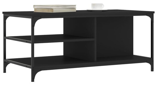 Fekete szerelt fa dohányzóasztal 100 x 50 x 45 cm