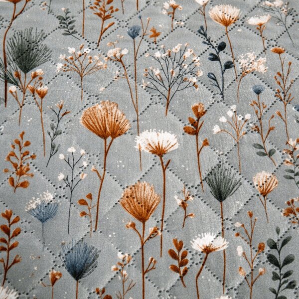 Ágytakaró BOTANIC FIELD, szürke Méret: 220 x 240 cm