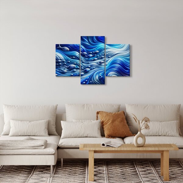 Kép – Halak a hullámokban (90x60 cm)