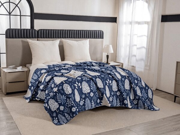 Ágytakaró INDIGO BLOOM, kék Méret: 220 x 240 cm