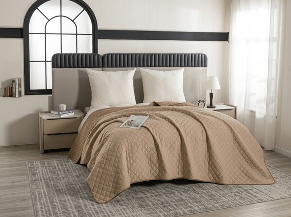 Ágytakaró MICROVELLE, bézs-barna Méret: 220 x 240 cm