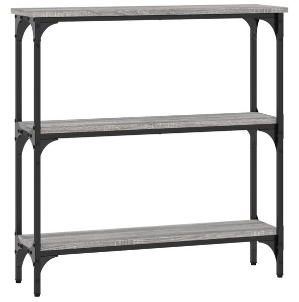 Szürke sonoma színű szerelt fa konzolasztal 75x22,5x75 cm