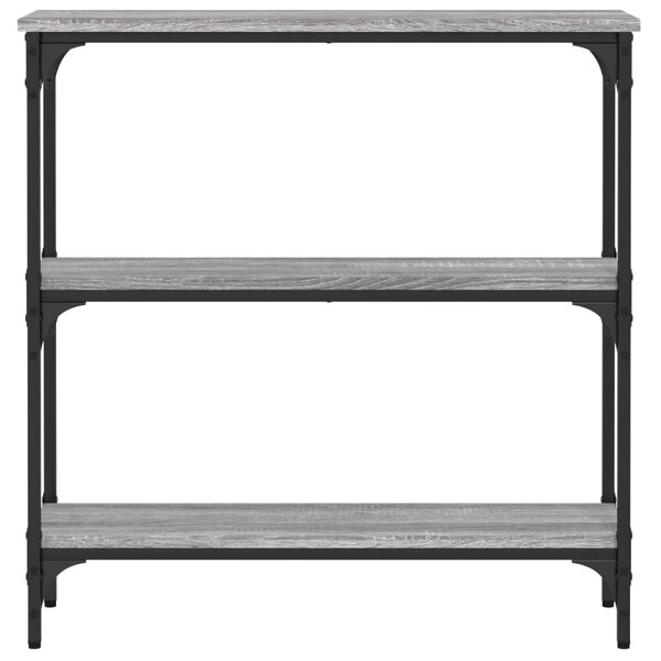 Szürke sonoma színű szerelt fa konzolasztal 75x22,5x75 cm