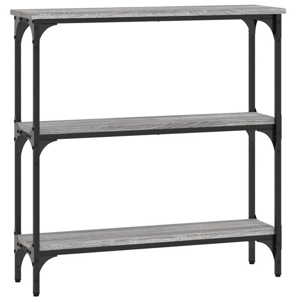 Szürke sonoma színű szerelt fa konzolasztal 75x22,5x75 cm