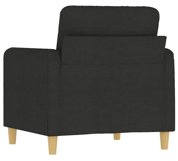 Fekete szövet kanapéfotel 60 cm