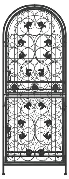 Fekete kovácsoltvas bortartó 41 palackhoz 45 x 36 x 120 cm