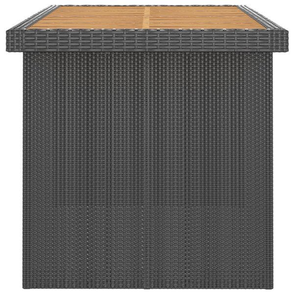11 részes fekete polyrattan kültéri étkezőszett párnákkal