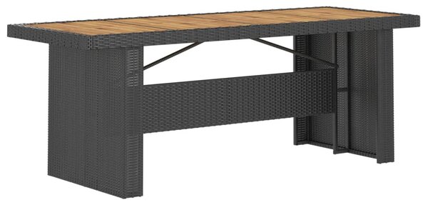 11 részes fekete polyrattan kültéri étkezőszett párnákkal
