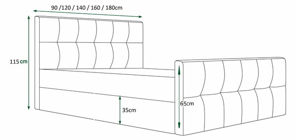 Franciaágy 160 cm Quintin (bézs) (ágyráccsal és tárolóhellyel)