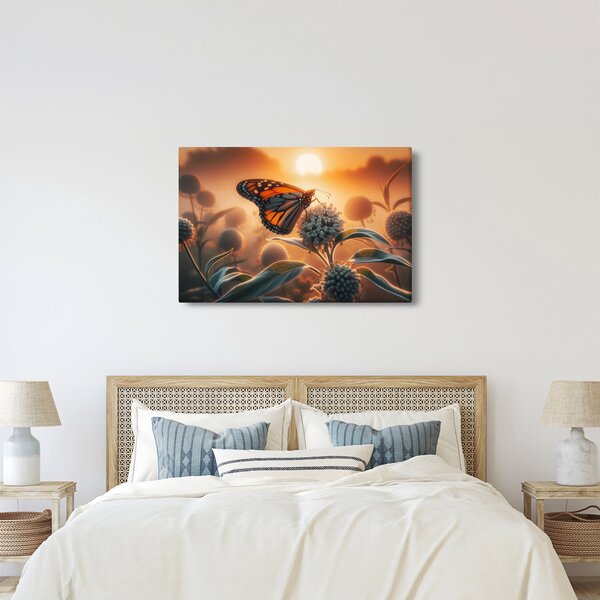 Kép – Pillangó a lenyugvó napban (90x60 cm)