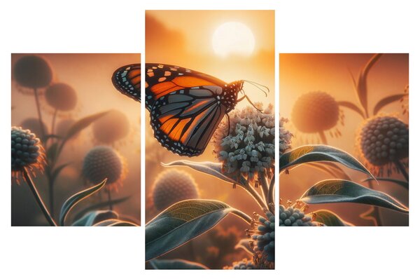 Kép – Pillangó a lenyugvó napban (90x60 cm)