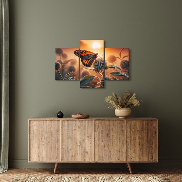 Kép – Pillangó a lenyugvó napban (90x60 cm)