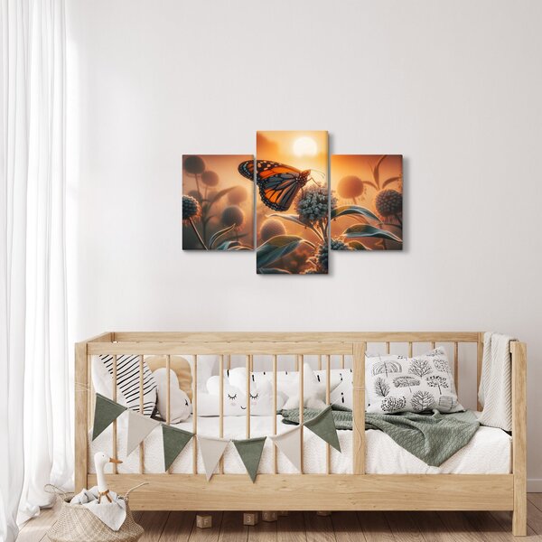 Kép – Pillangó a lenyugvó napban (90x60 cm)