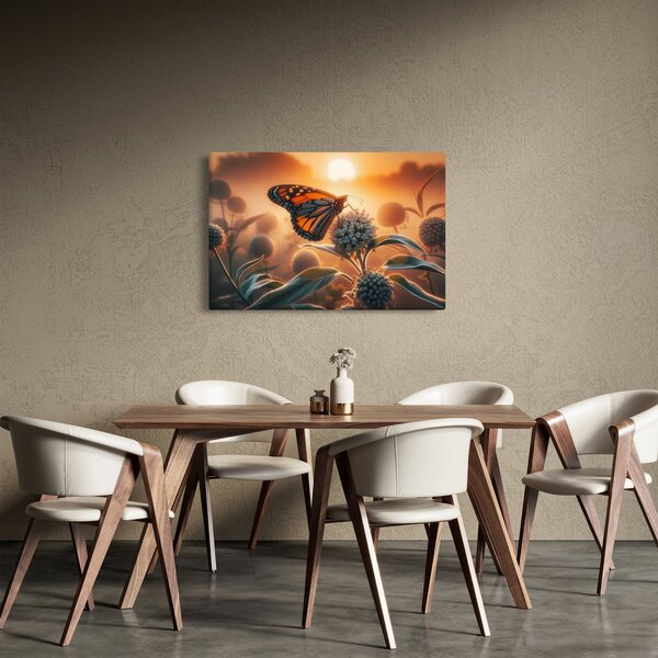 Kép – Pillangó a lenyugvó napban (90x60 cm)